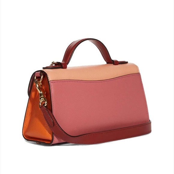 Coach Hand Bag Coach C8161 Kleo Top Handle In Colorblock Pebble Leather Fd Blush - Picture 3 of 16